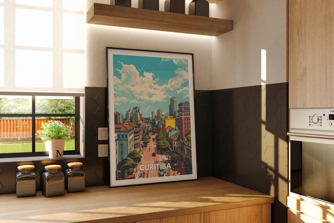Curitiba Print Curitiba Travel Poster Brazil Wall Art Print Brazil Home Decor Travel Wall Art Poster Unique City Print - Image 2