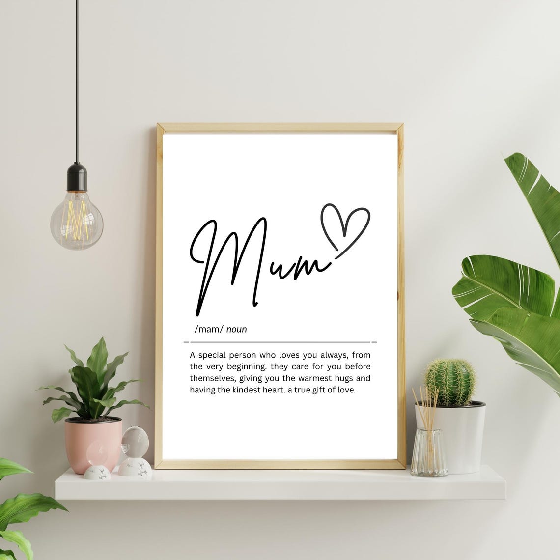 Mum Definition Typography Script Heartfelt Motherhood Gift Poster