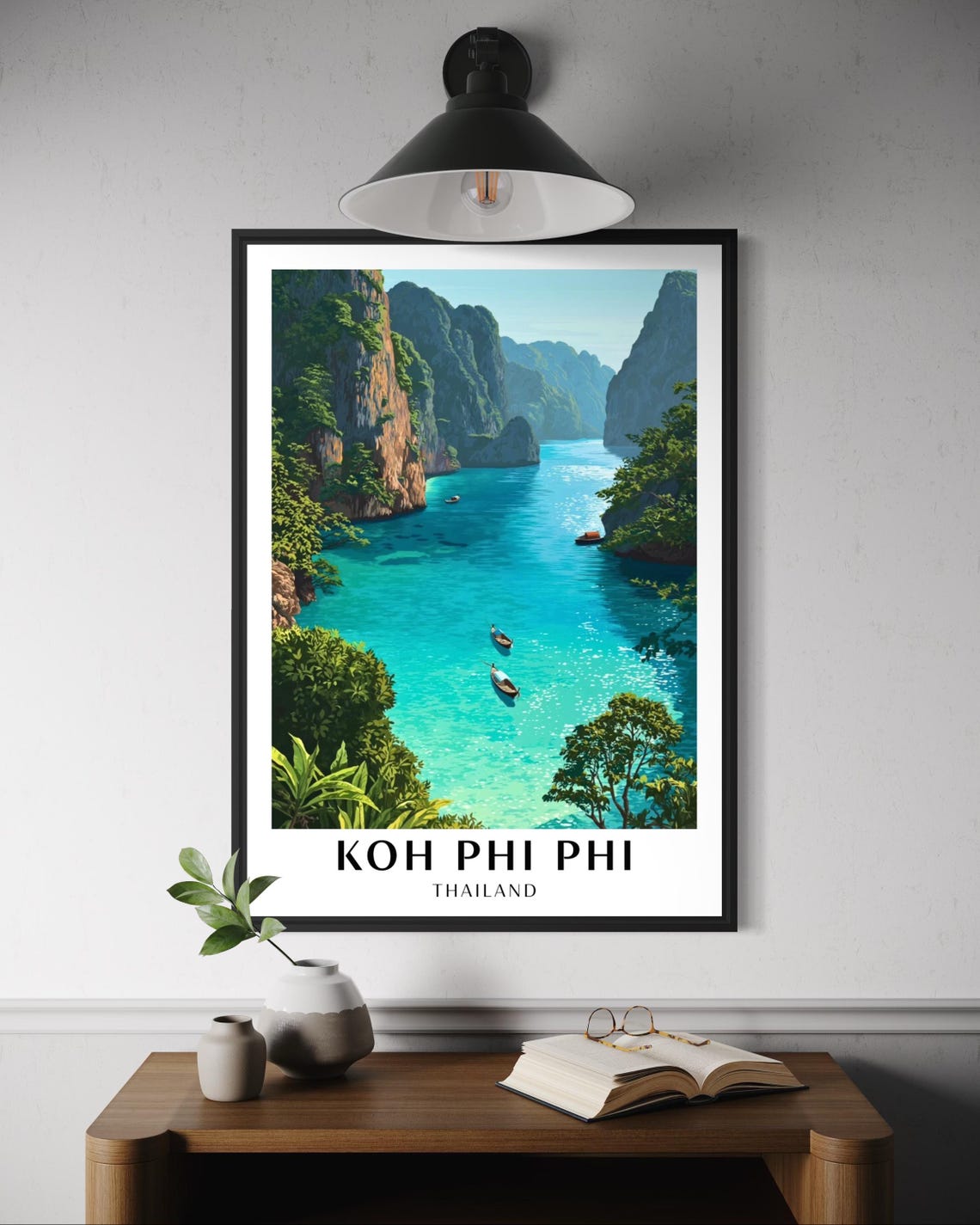 Koh Phi Phi Thailand Tropical Bay with Limestone Cliffs Poster