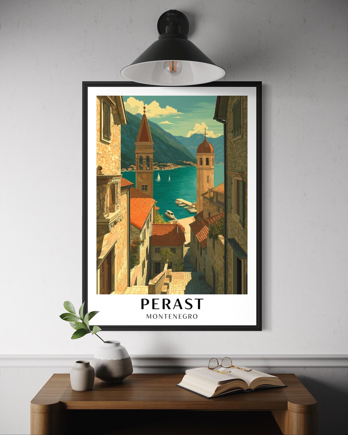 Perast Bay Of Kotor Travel Poster, Adriatic Waterfront