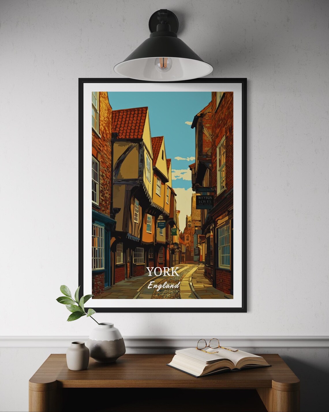 York England The Shambles Medieval Street Historic Travel Poster Art