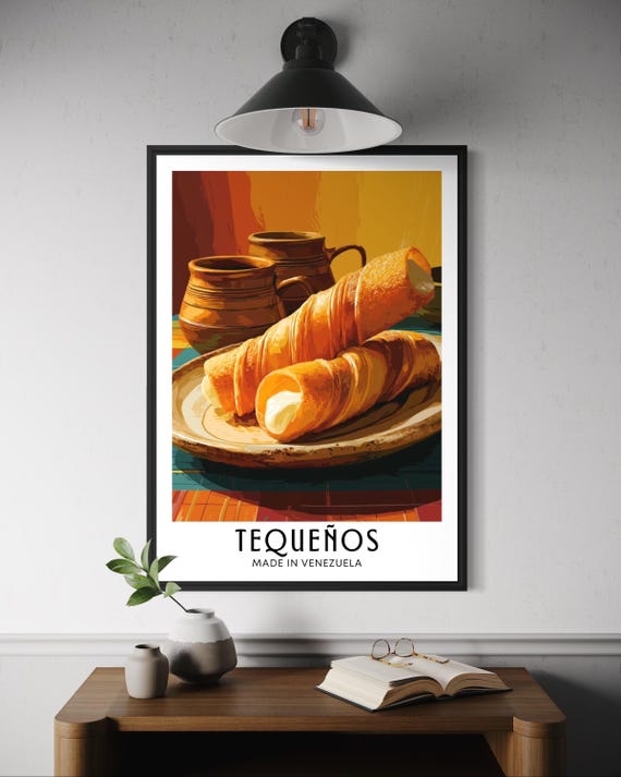 Tequeos Venezuelan Cheese Sticks Poster Venezuela Food Cuisine Wall Art Kitchen Decor Latin Snack Print Travel Foodie Gift