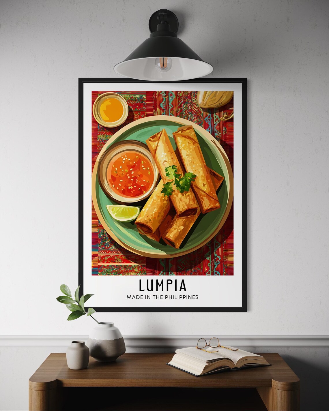 Lumpia Filipino Food Poster, Kitchen Decor Art Print