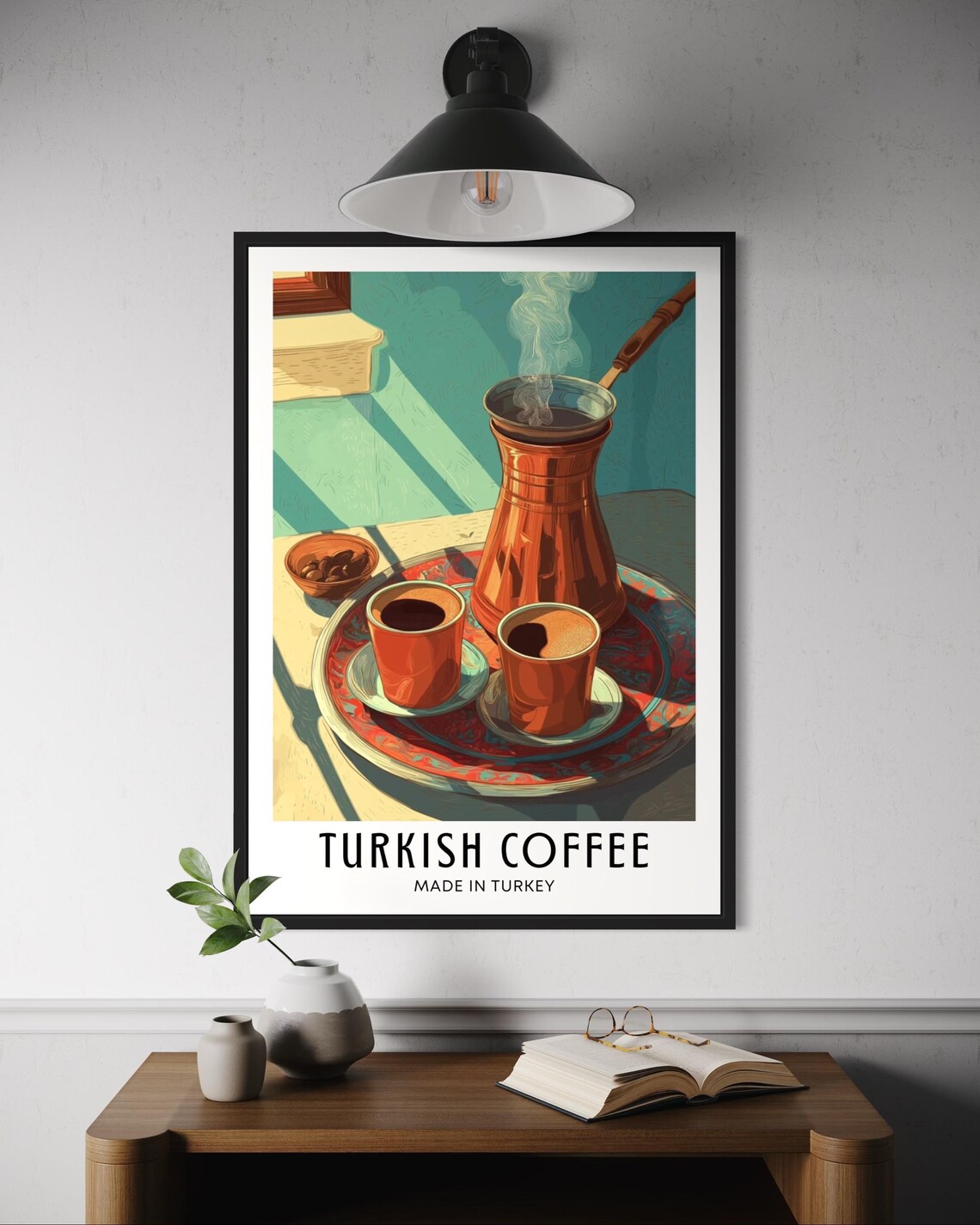 Turkish Coffee Poster, Middle Eastern Beverage Art Print