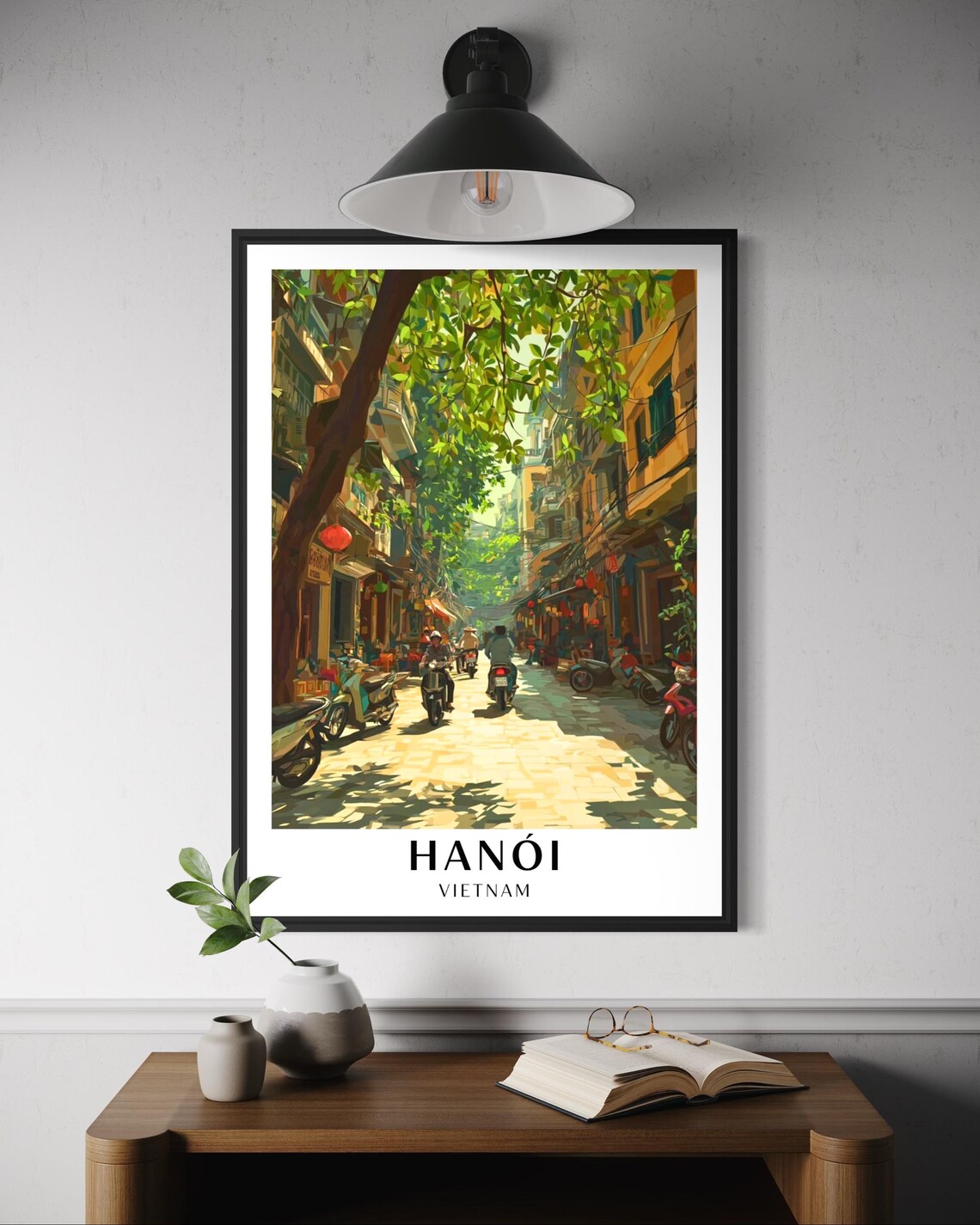 Hanoi Old Quarter Poster Print, Vietnam Travel Art