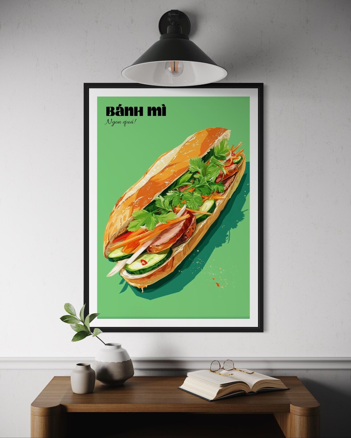 Banh Mi Vietnamese Sandwich Illustration Bold Street Food Poster