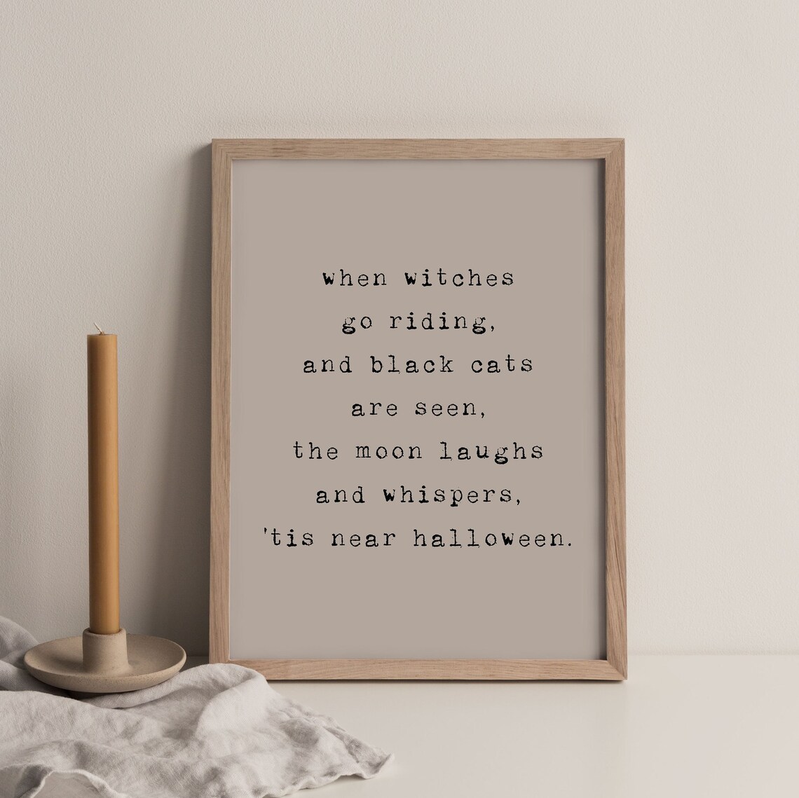 Tis Near Halloween Witches Black Cats Typography Quote Poster - Image 2