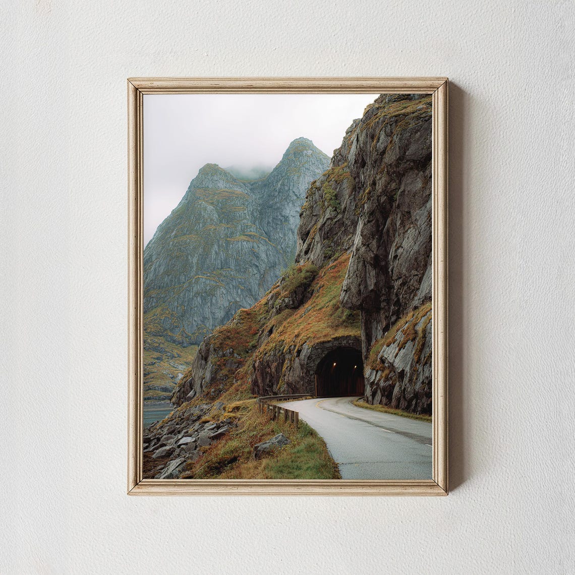 Winding Mountain Road Through Rocky Tunnel Dramatic Scenic Poster