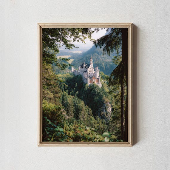 Fairytale Castle Art Print Forest Mountain Photography Fantasy Home Decor