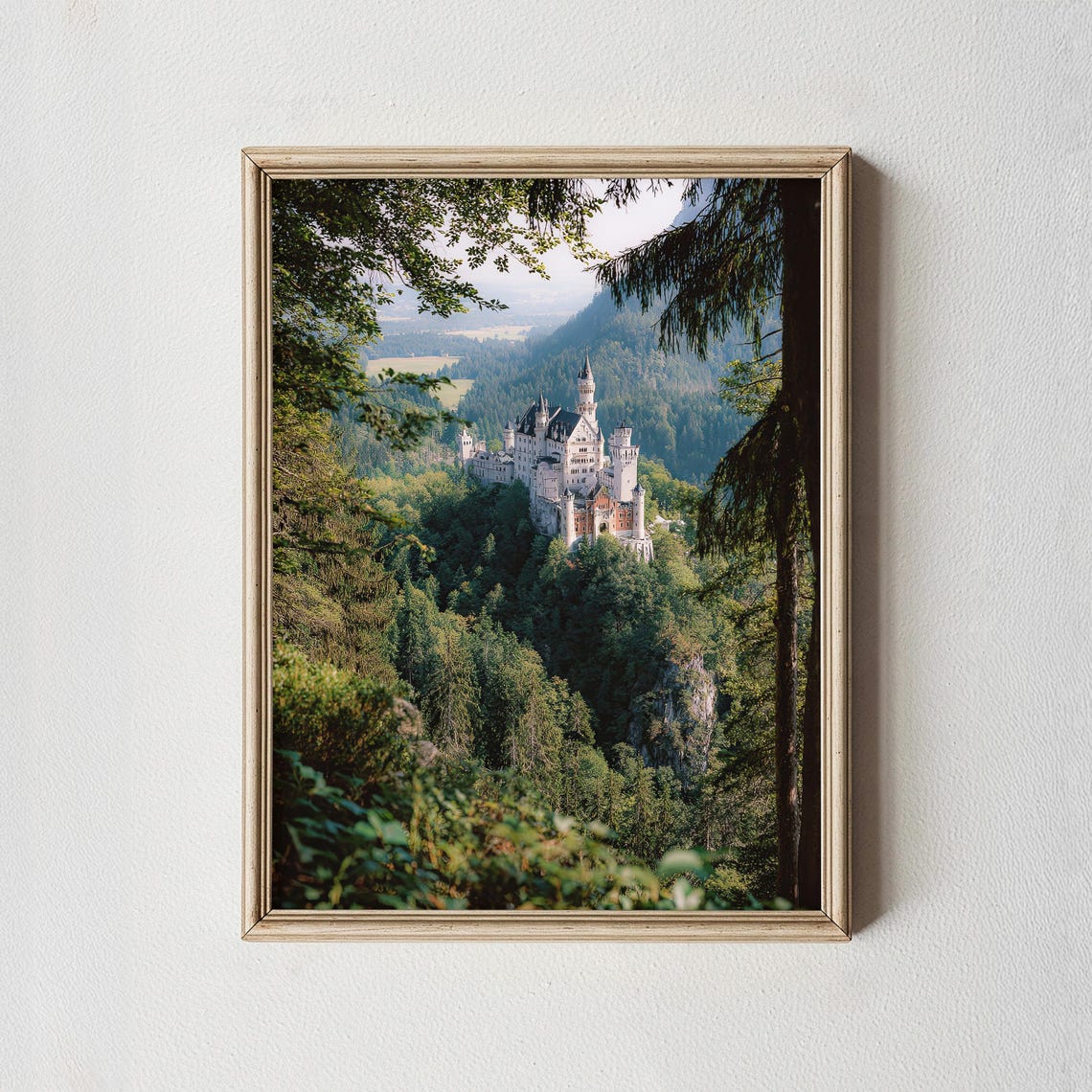Neuschwanstein Castle Through Pine Trees Bavaria Photo Poster