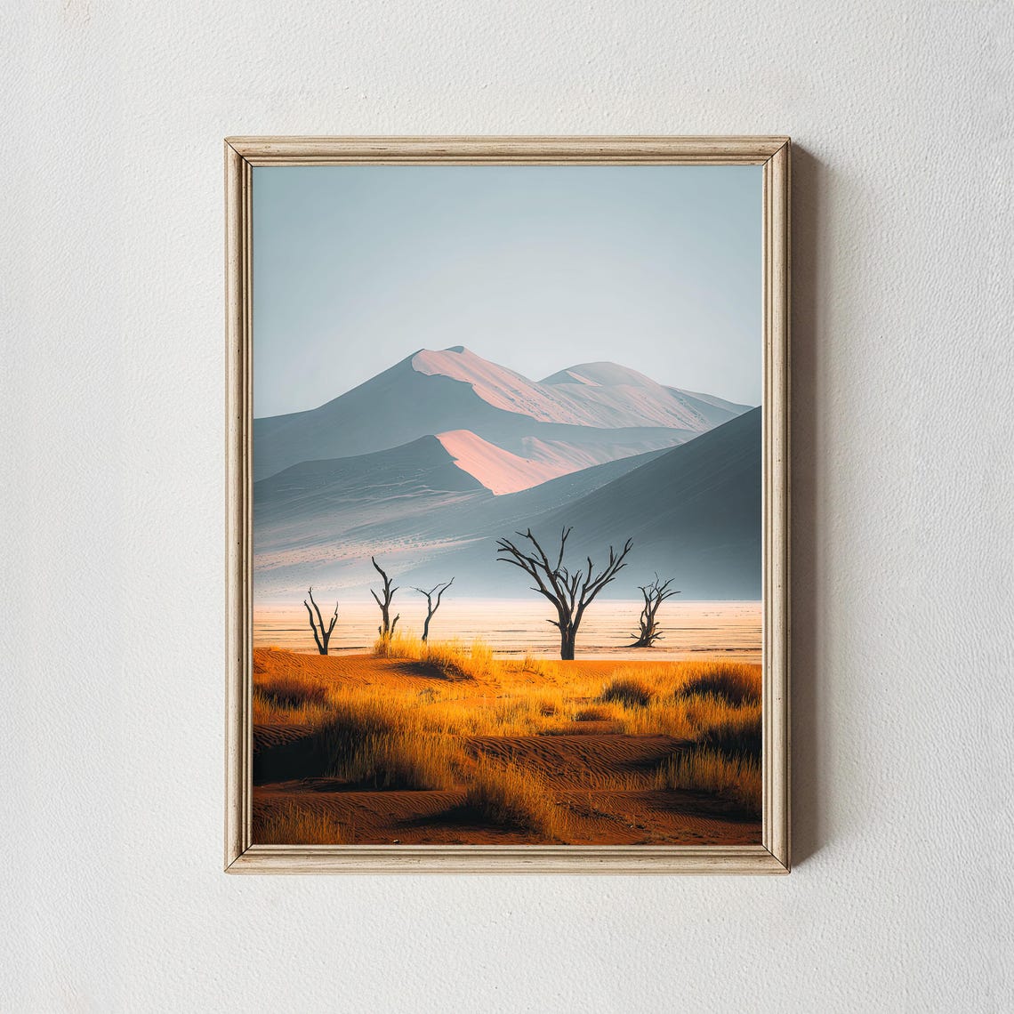 Namib Desert Sand Dunes Dead Trees Landscape Photography Poster
