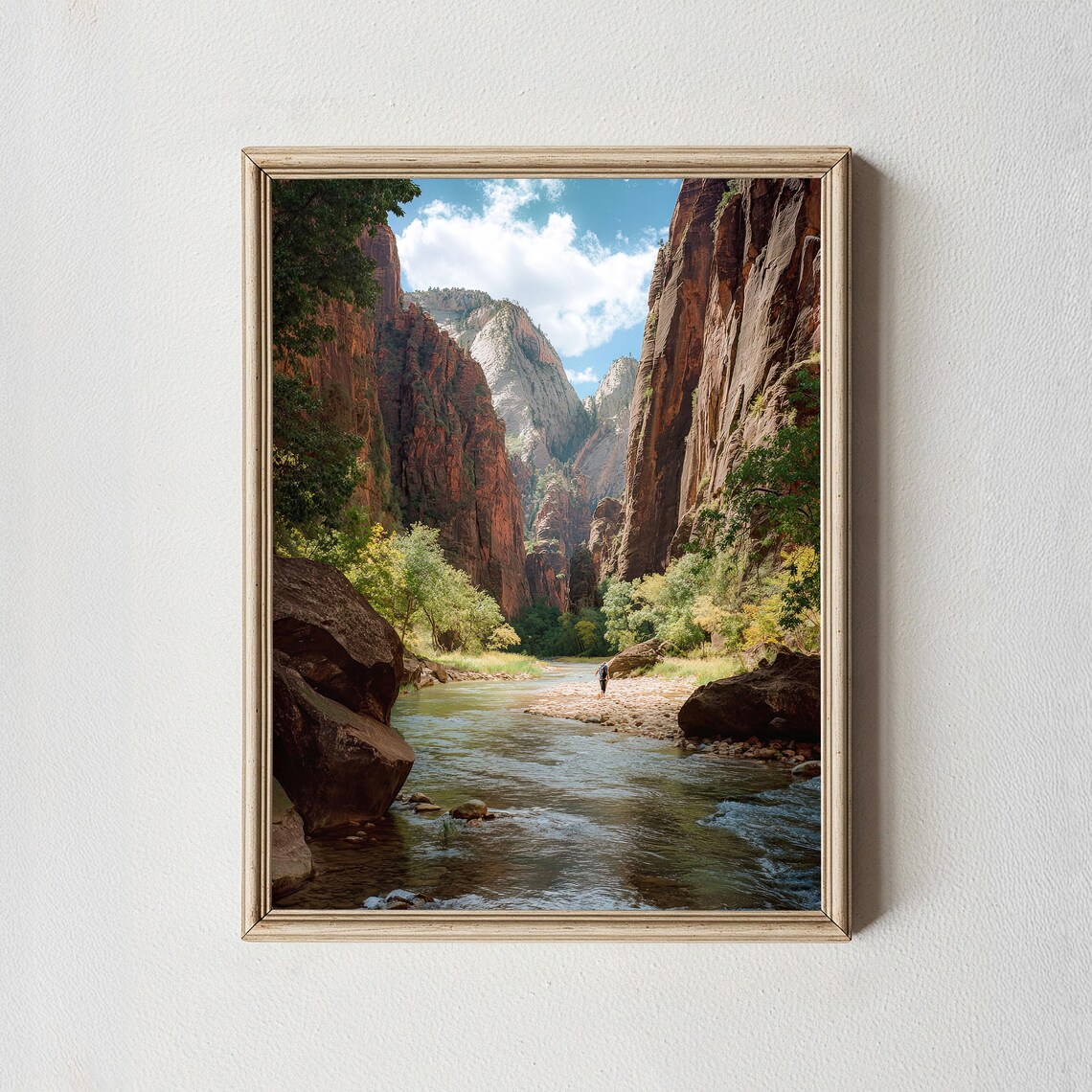 Zion National Park The Narrows River Canyon Adventure Travel Poster