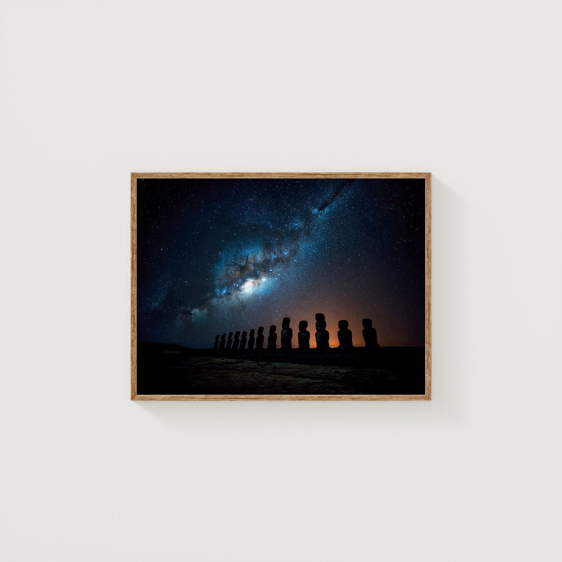 Moai Statues Print Easter Island Milky Way Night Sky Fine Art Decor