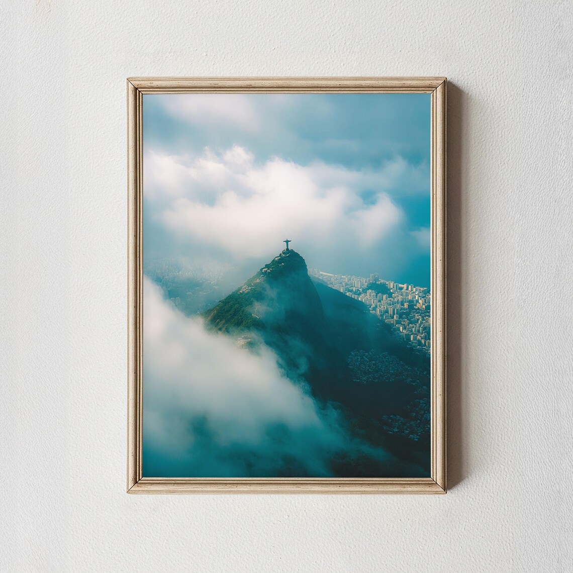 Christ the Redeemer Rio de Janeiro Sunrise above Clouds Landmark Poster