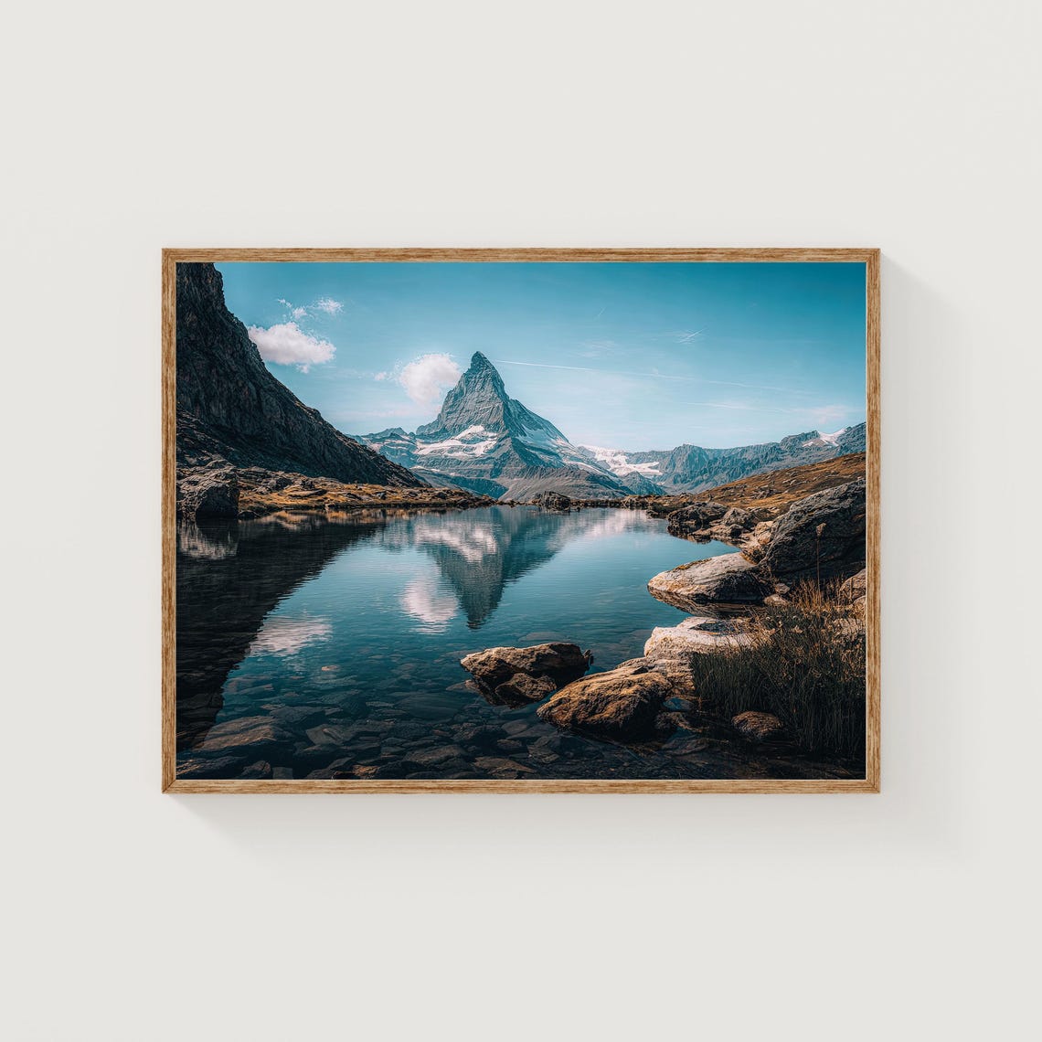 Matterhorn Swiss Alps Lake Reflection Photography Mountain Poster