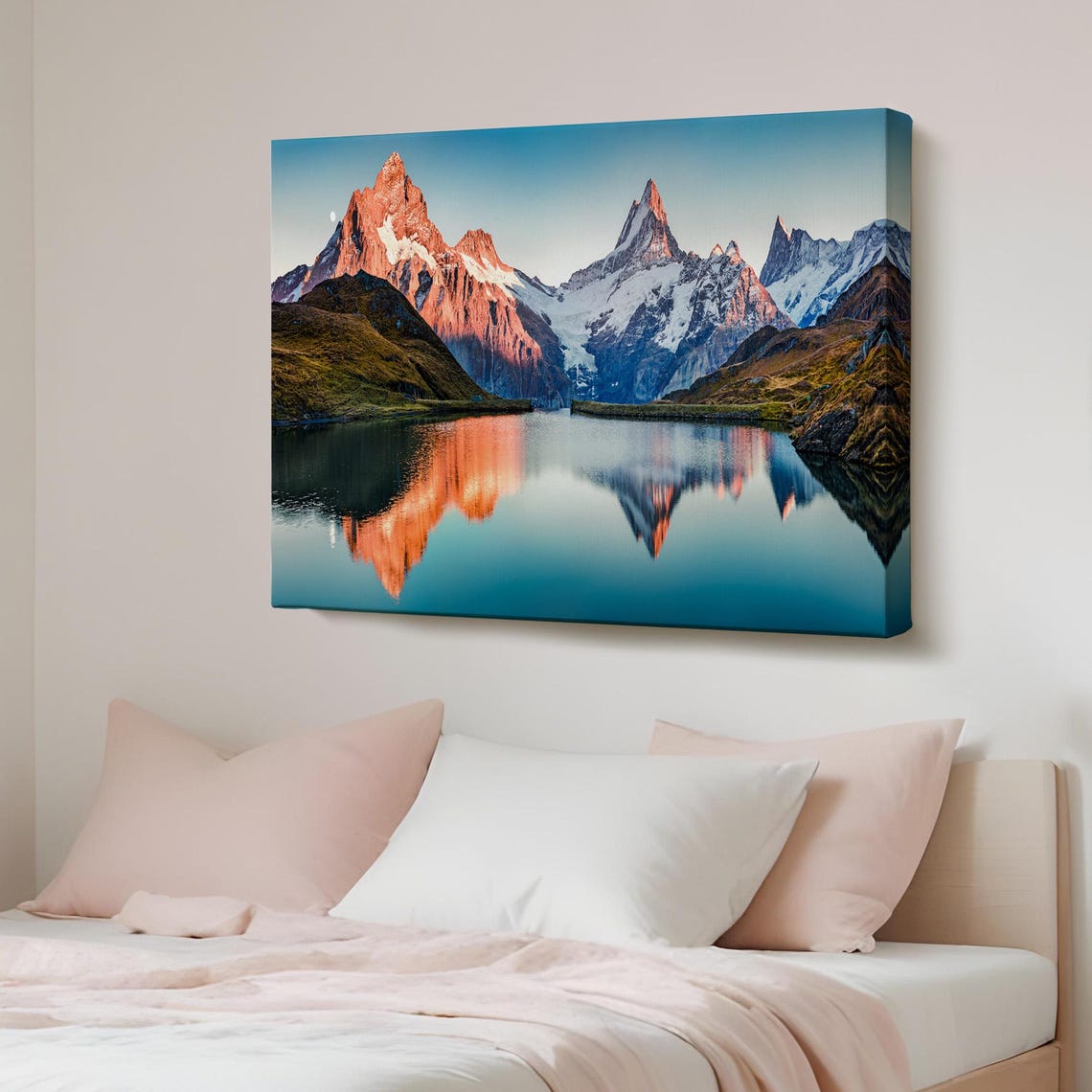 Bachalpsee Lake Swiss Alps Sunrise Reflection Canvas Travel Wall Art