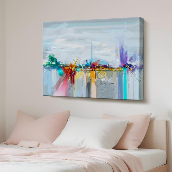 Brush Stroke Abstract Oil Painting Style Decorative Canvas Wall Art Print Large