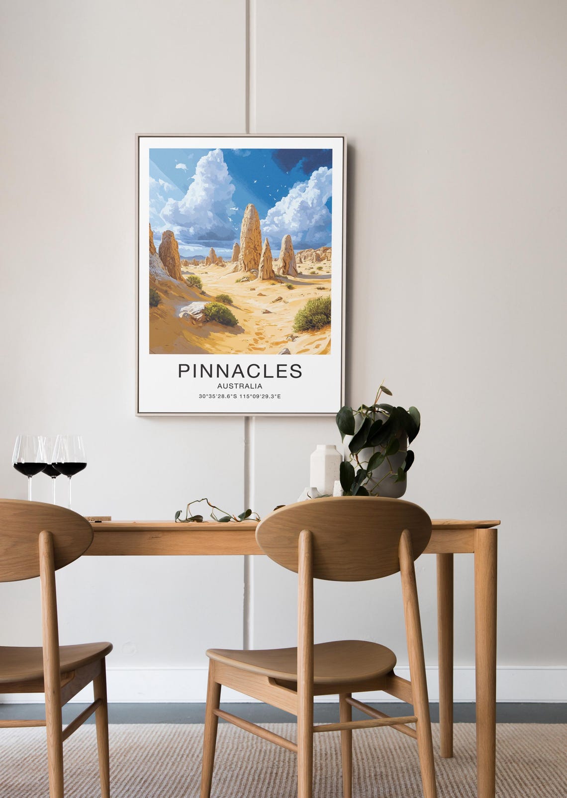 Pinnacles Australia Travel Poster Limestone Pillars Desert Sky Artwork - Image 3