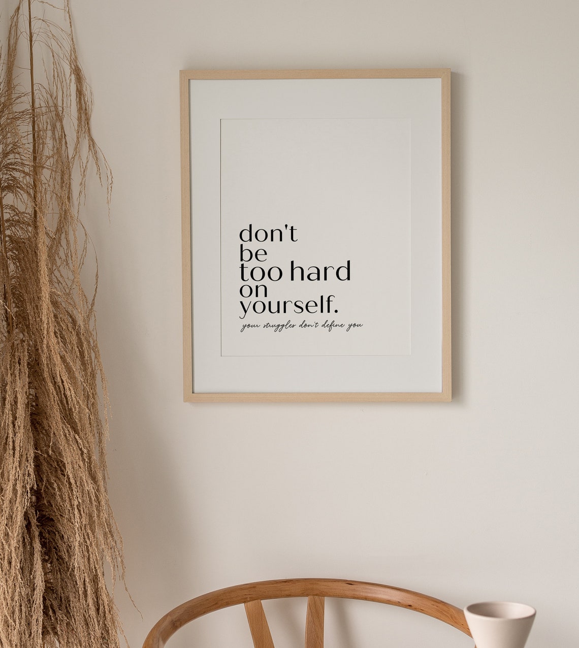 Dont Be Too Hard On Yourself Self Compassion Mental Health Poster - Image 3