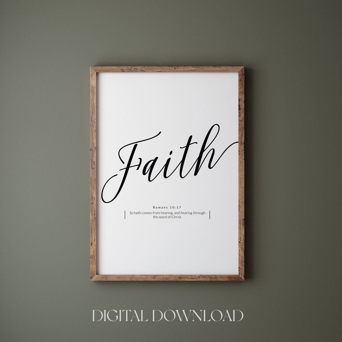 Romans 1017 Faith Comes From Hearing Poster Christian Wall Art Christian Nursery Baptism Bible Verse Wall Print - Image 4