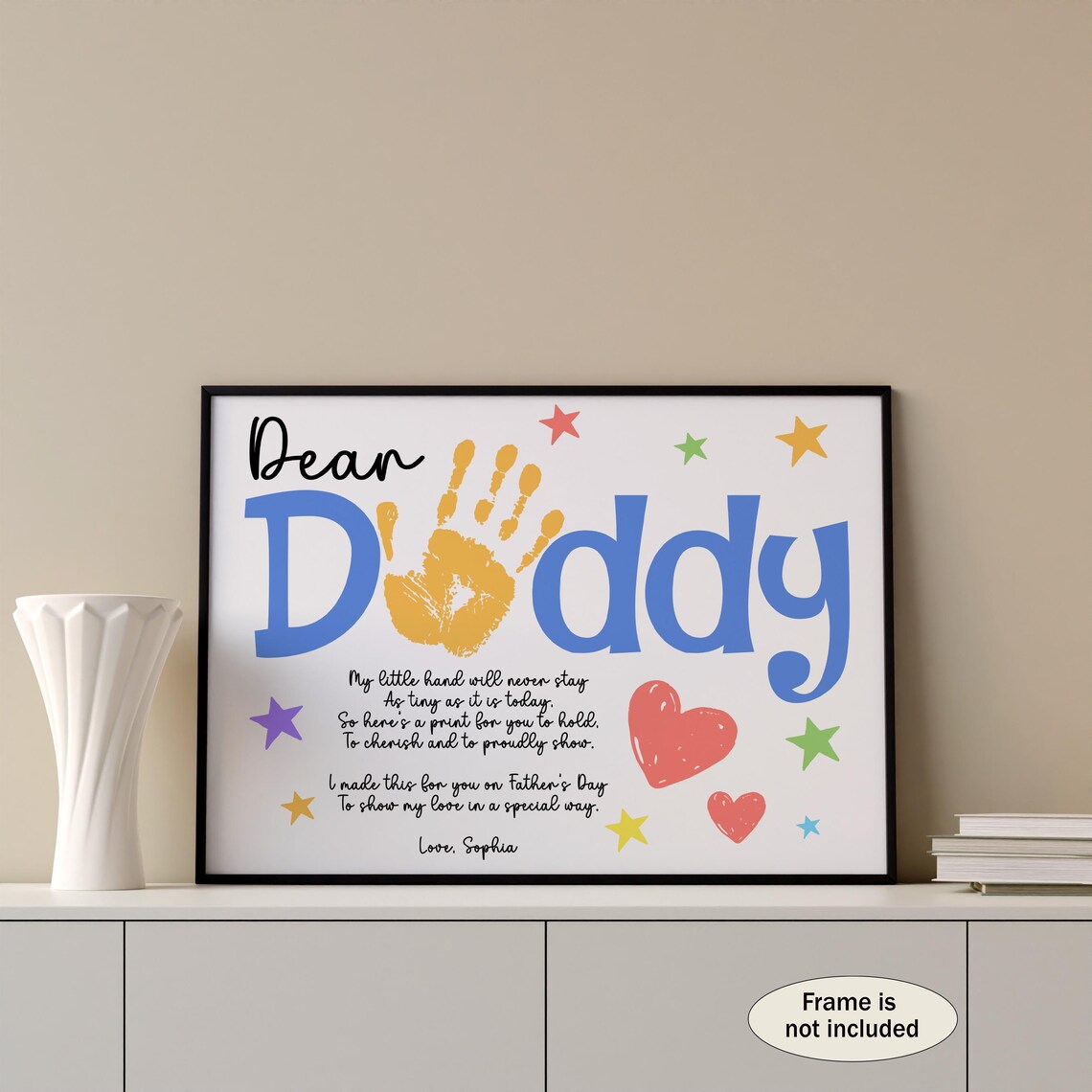 Personalized Daddy Handprint, Father's Day Gift