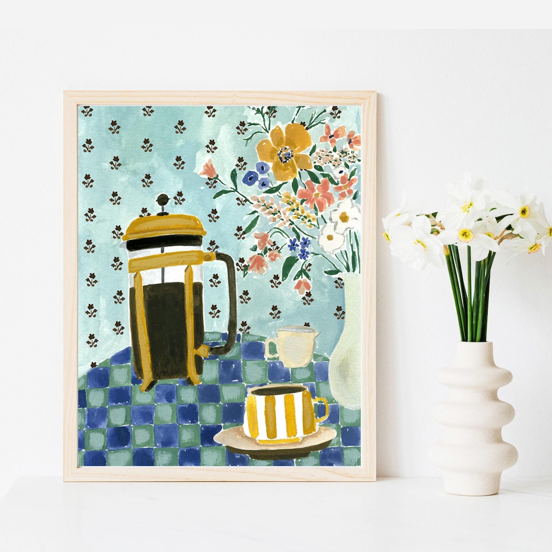French Press Coffee Kitchen Wall Poster Print - Image 3