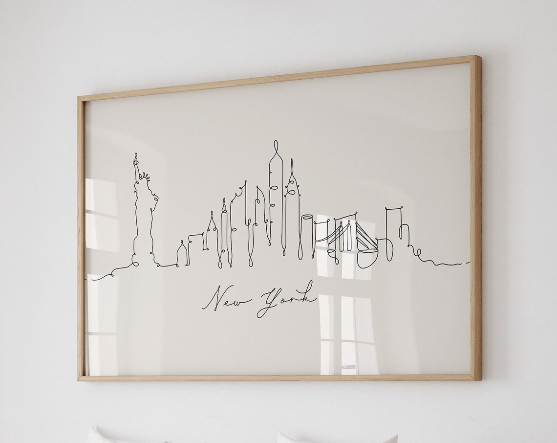 New York City Skyline Line Art, Manhattan Print - Image 3