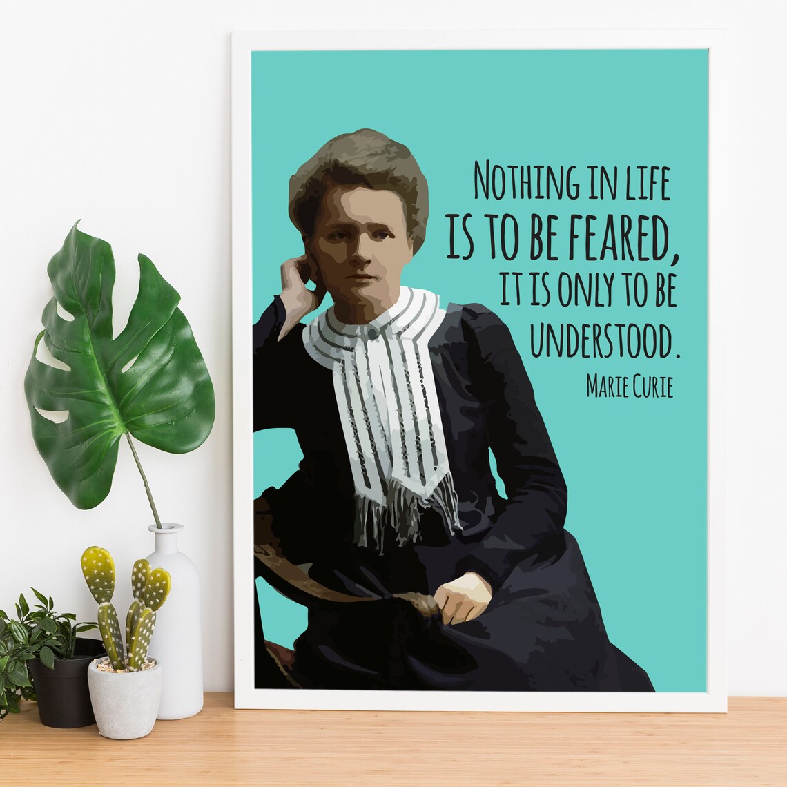 Marie Curie Nothing In Life Is To Be Feared Science Quote Poster - Image 2