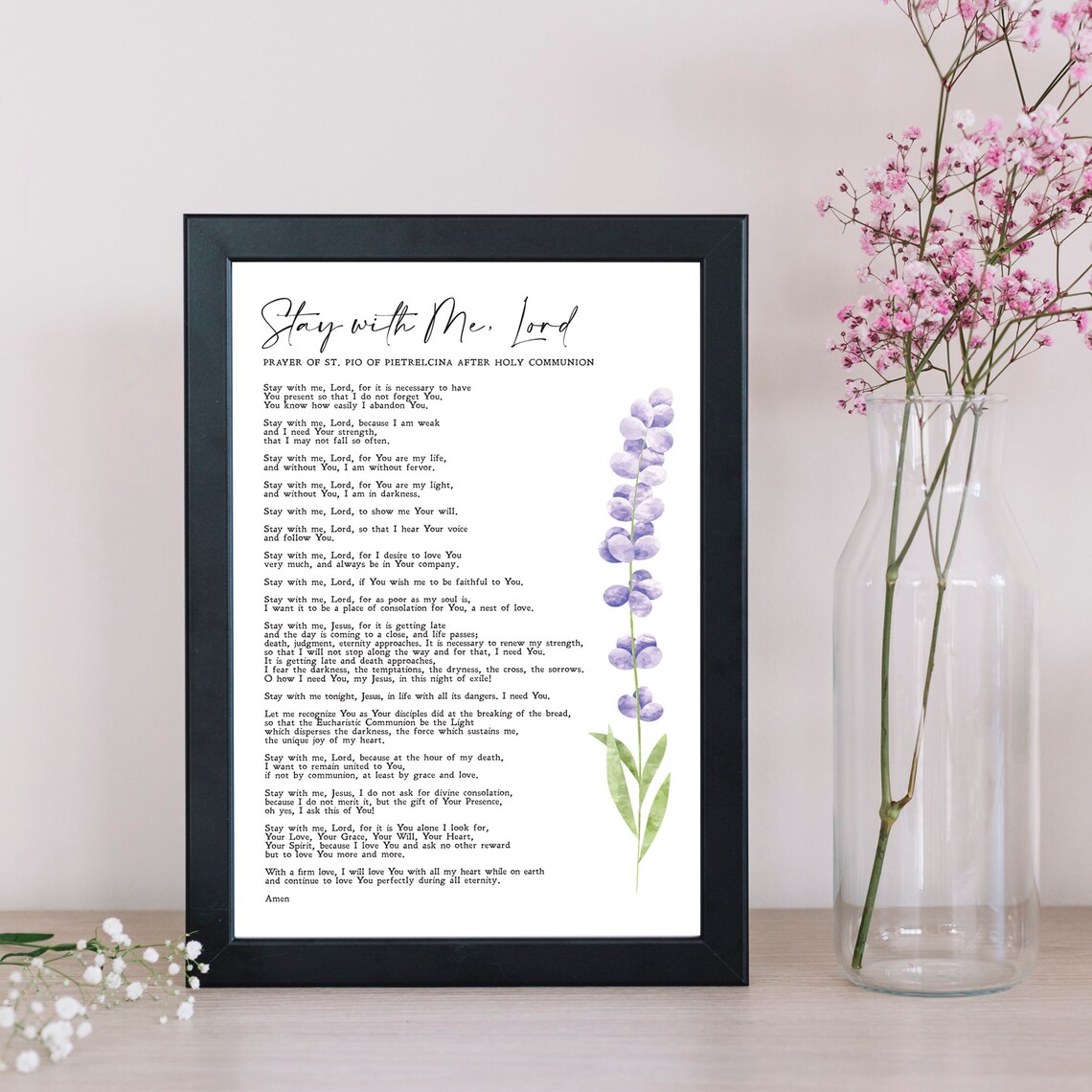 Padre Pio Prayer, Stay With Me Lord Art Print - Image 3