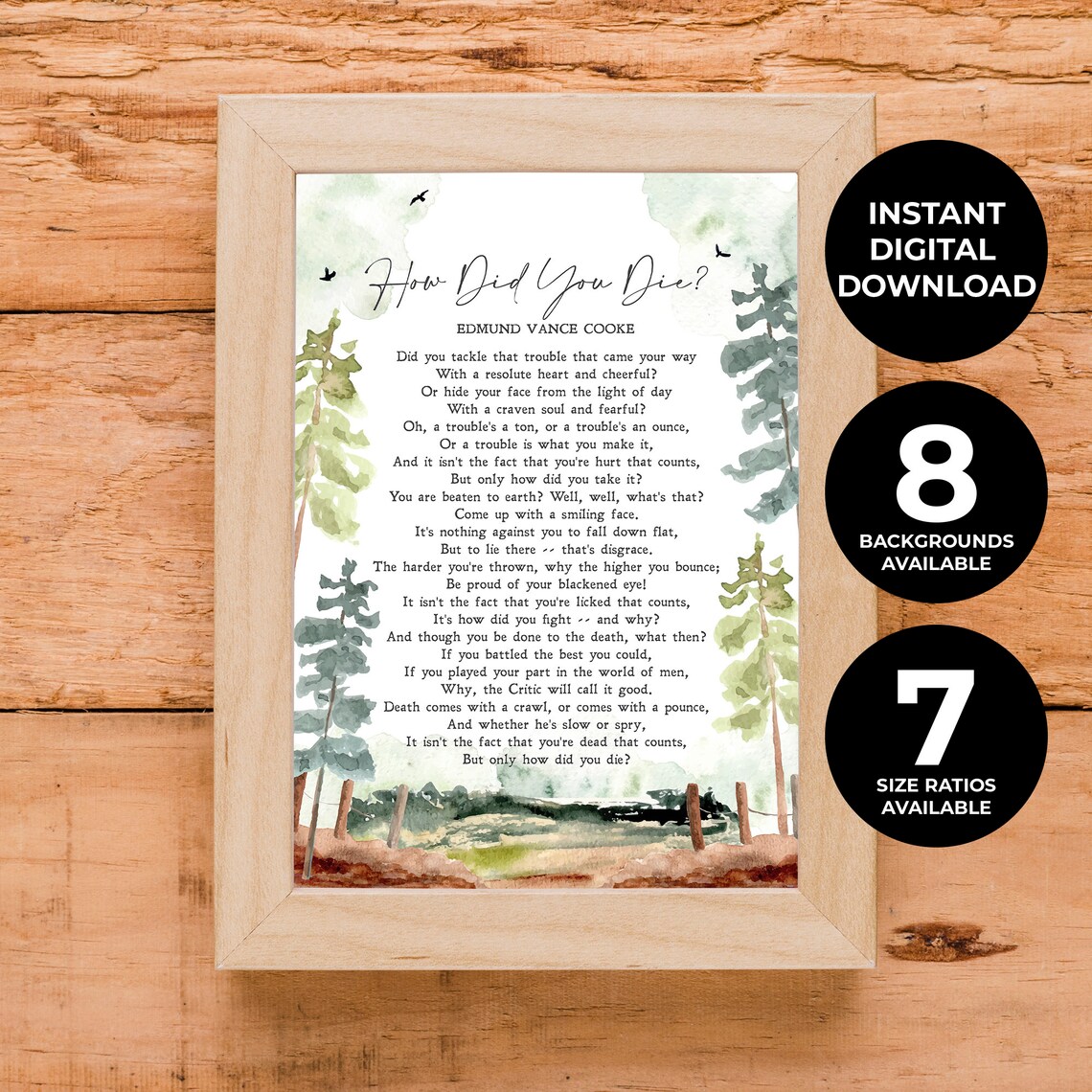 How Did You Die? Edmund Vance Cooke Quote Art Print