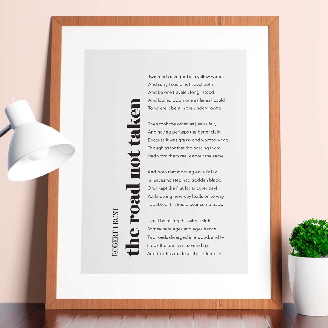 The Road Not Taken, Minimalist Poem Art Print