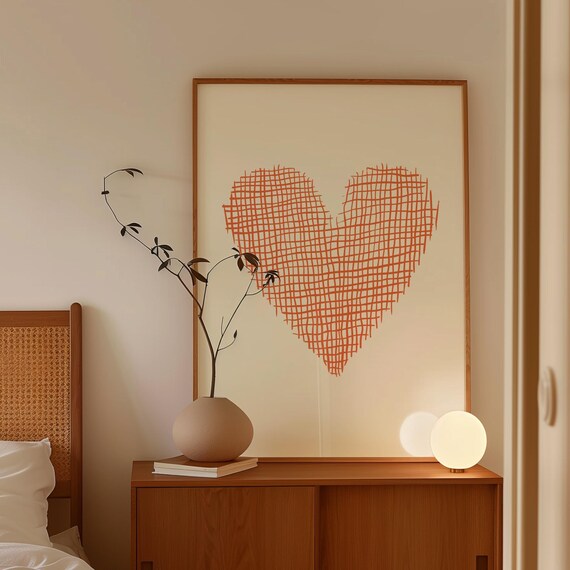 Cute Heart Print Self Love Bedroom Wall Decor Apartment Art Funky Poster You Nursery