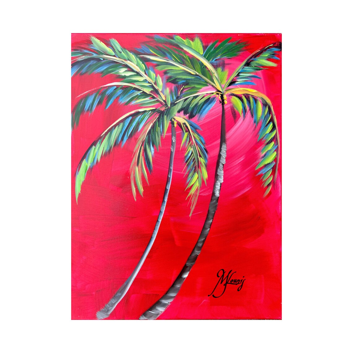 Palm Tree Tropical Abstract Beach Poster Print