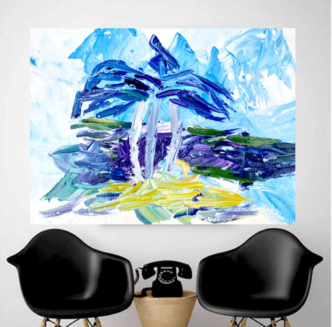 Florida Palm Tree Abstract Art Print, Coastal Decor