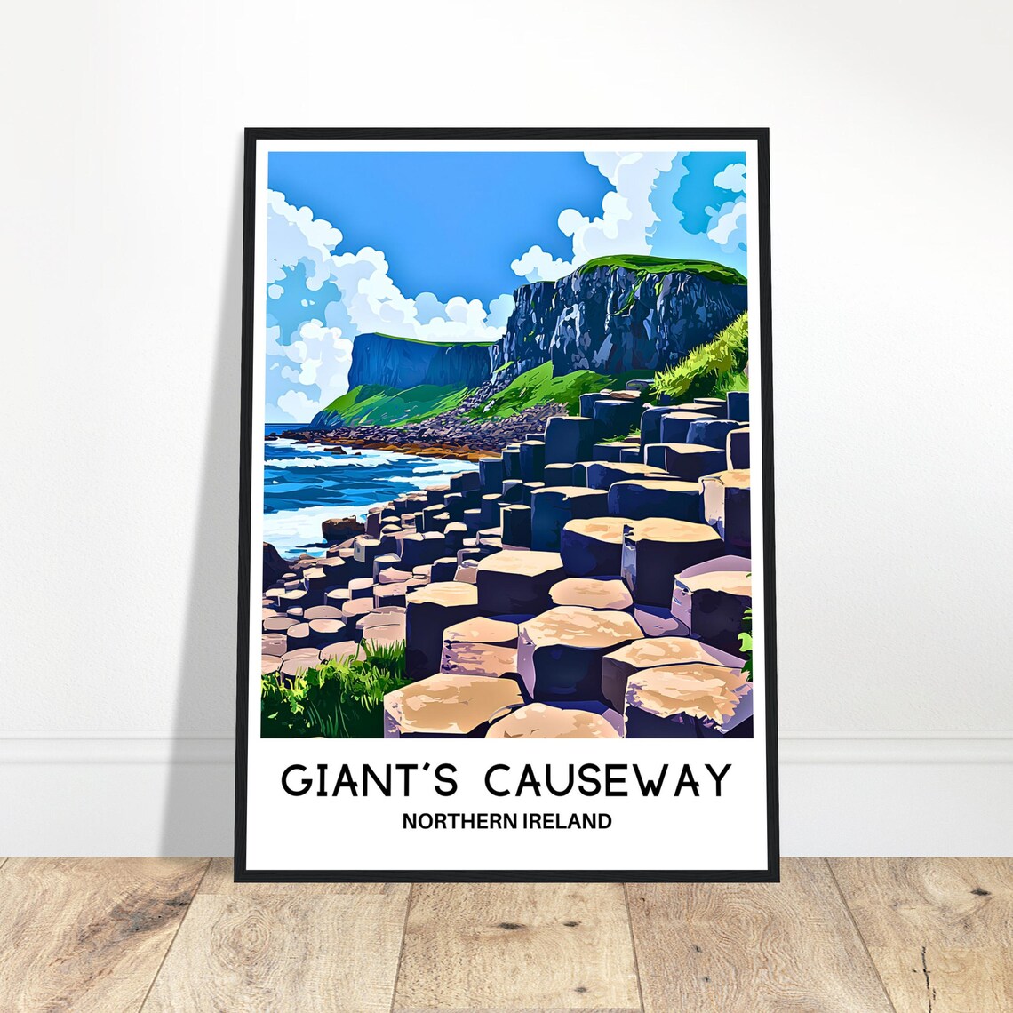 Giants Causeway Northern Ireland Basalt Columns Travel Poster