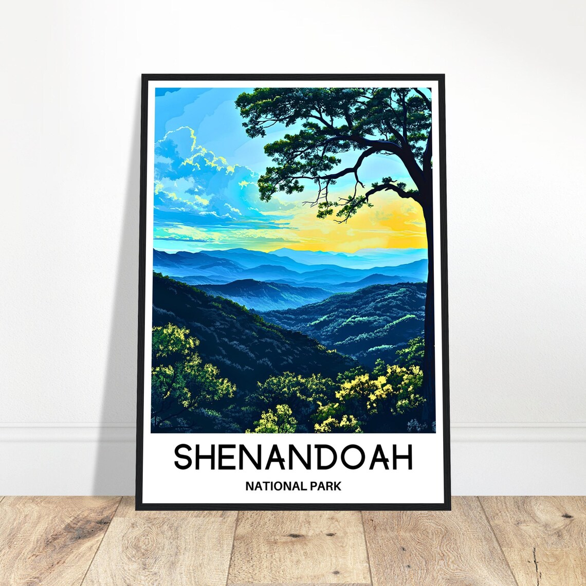 Shenandoah National Park Blue Ridge Sunset Mountain Vista Travel Poster
