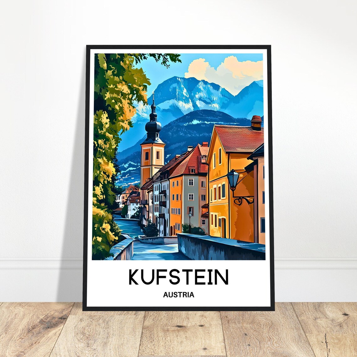 Kufstein Travel Poster, Austrian Town Wall Art