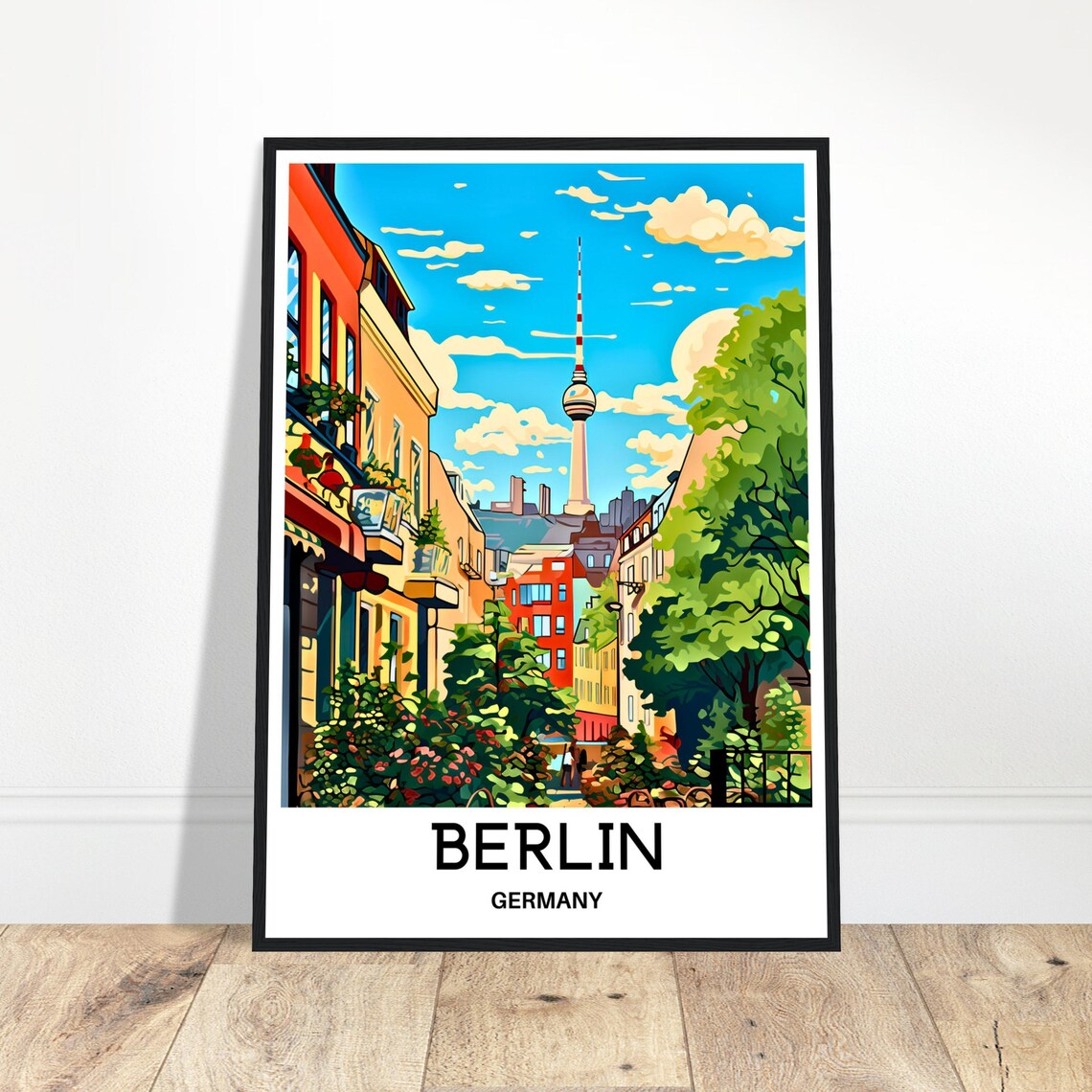 Berlin Germany Colorful Street With The Famous TV Tower Poster