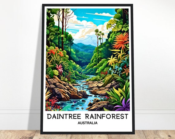 Daintree Rainforest Travel Print Poster Australian Art Australia Lover Gift Illustration