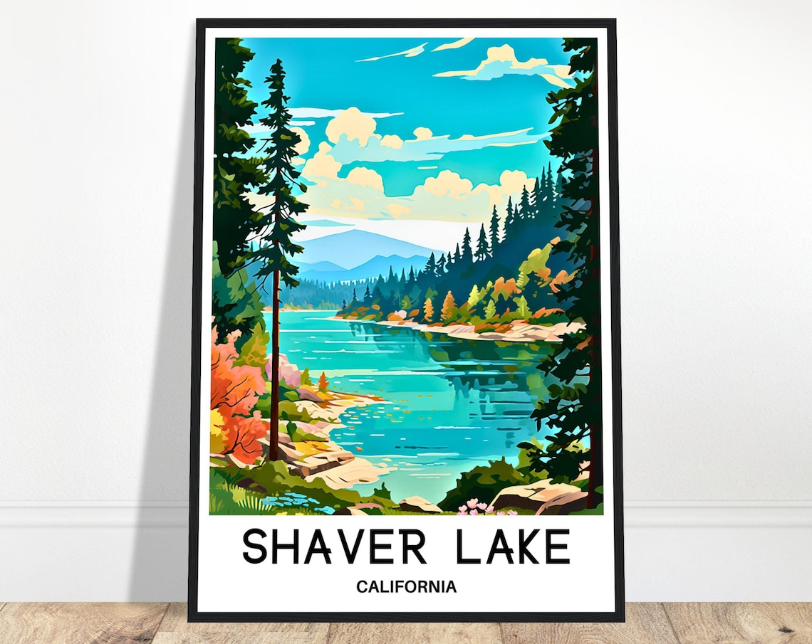 Shaver Lake Travel Poster, Wall Art Print