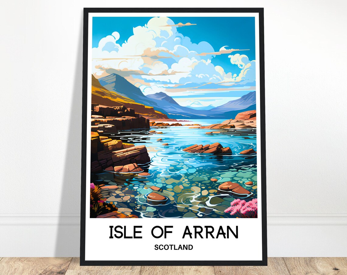 Isle Of Arran Travel Print Isle Of Arran Poster Scottish Art Print Scotland Lover Gift Wall Hanging Home Decor Isle Of Arran Illustration