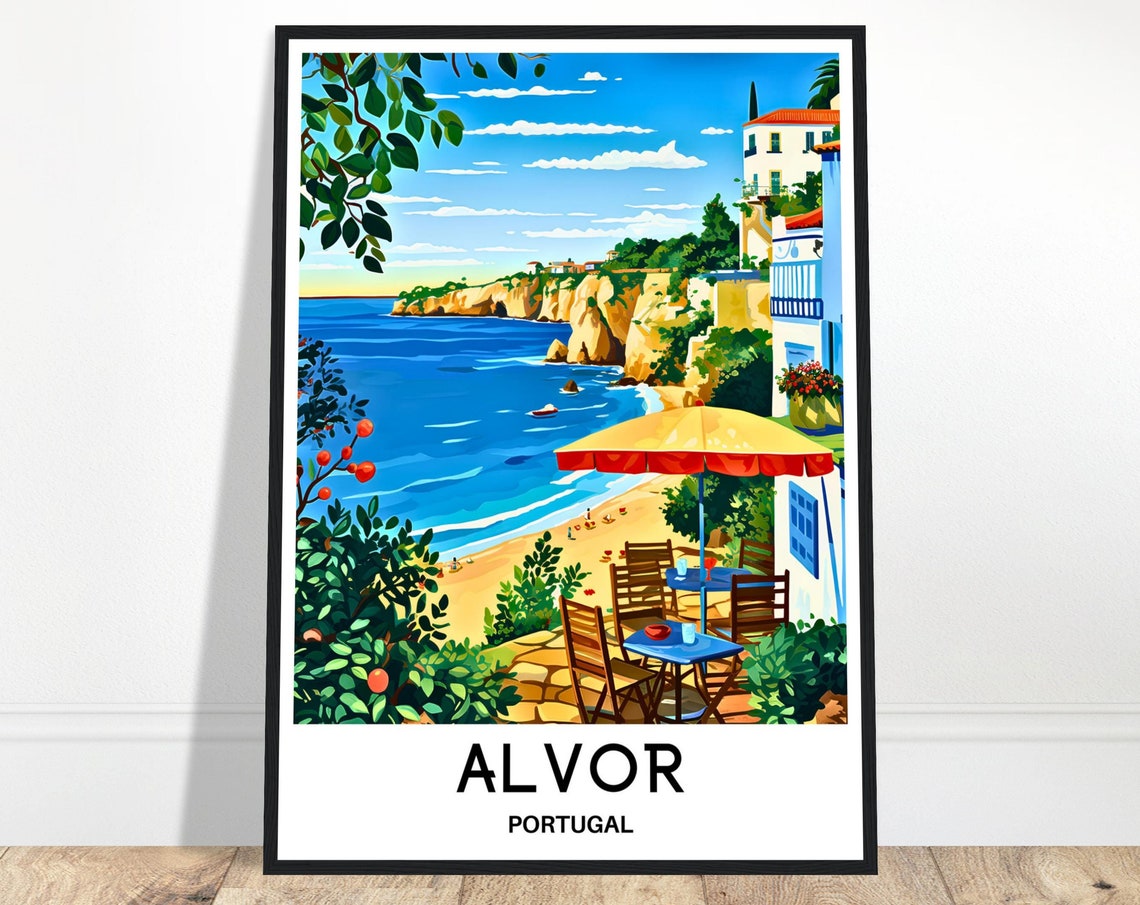 Alvor Seaside Cafe Terrace Golden Cliffs Portugal Coast Poster