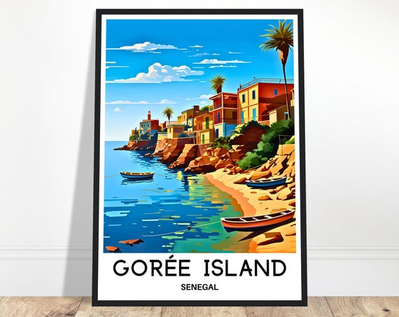 Goree Travel Print Poster Senegal Art Traveler Gift For Island Lover Wall Hanging Illustration Home Office Decor