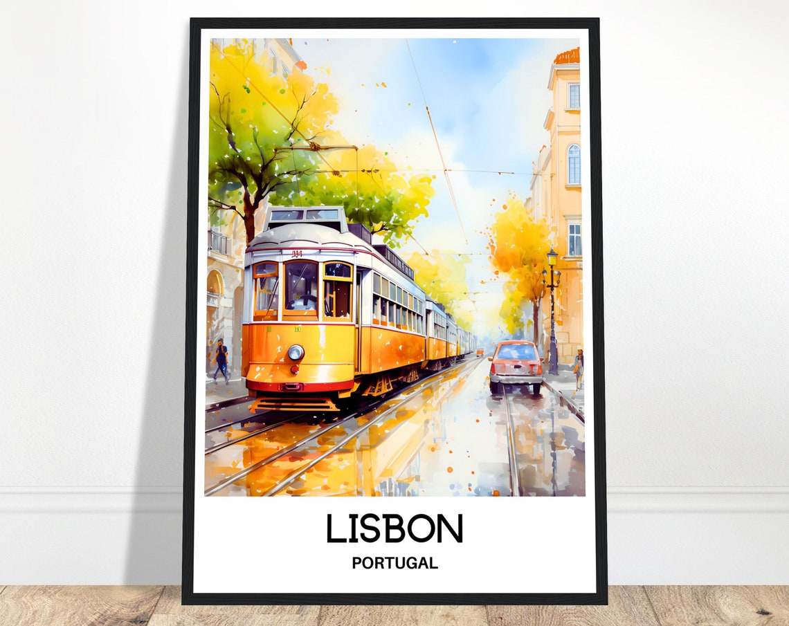 Lisbon Watercolor Print Lisbon Travel Poster Portuguese Art Print Portugal Lover Gift Lisbon City Watercolour Painting Illustration