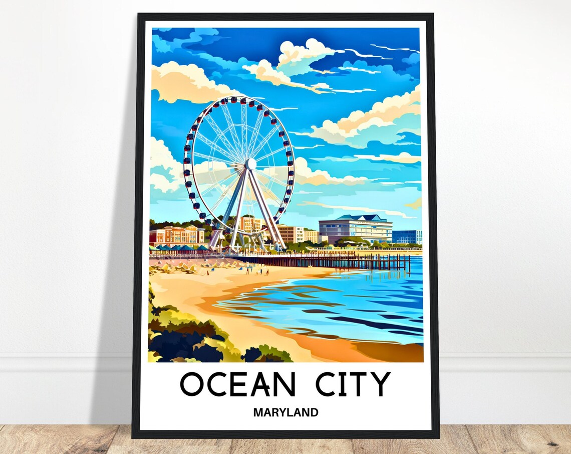 Ocean City Travel Poster, Maryland Wall Decor