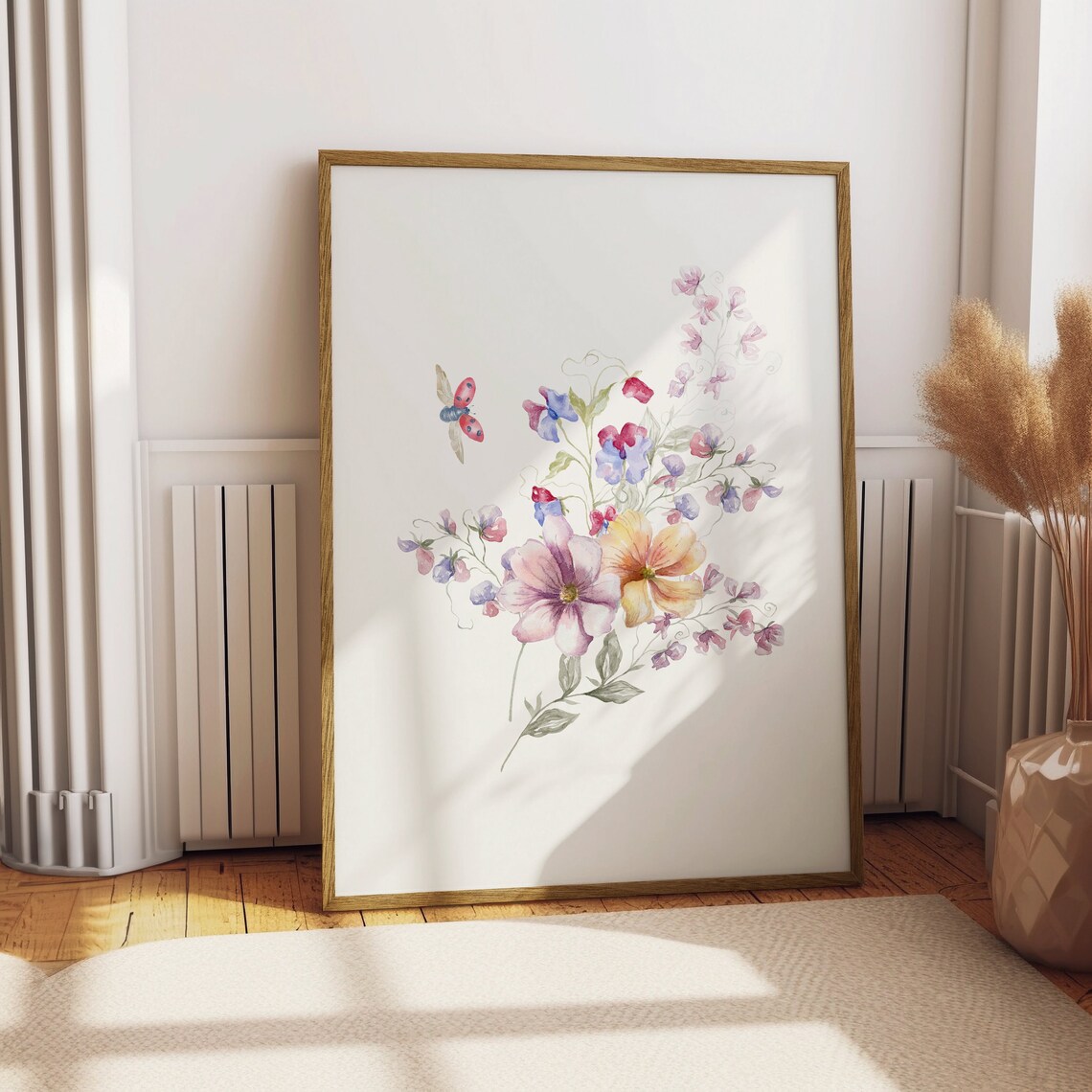Watercolor Floral Bouquet Art Delicate Botanical Flower Wall Decor Poster
