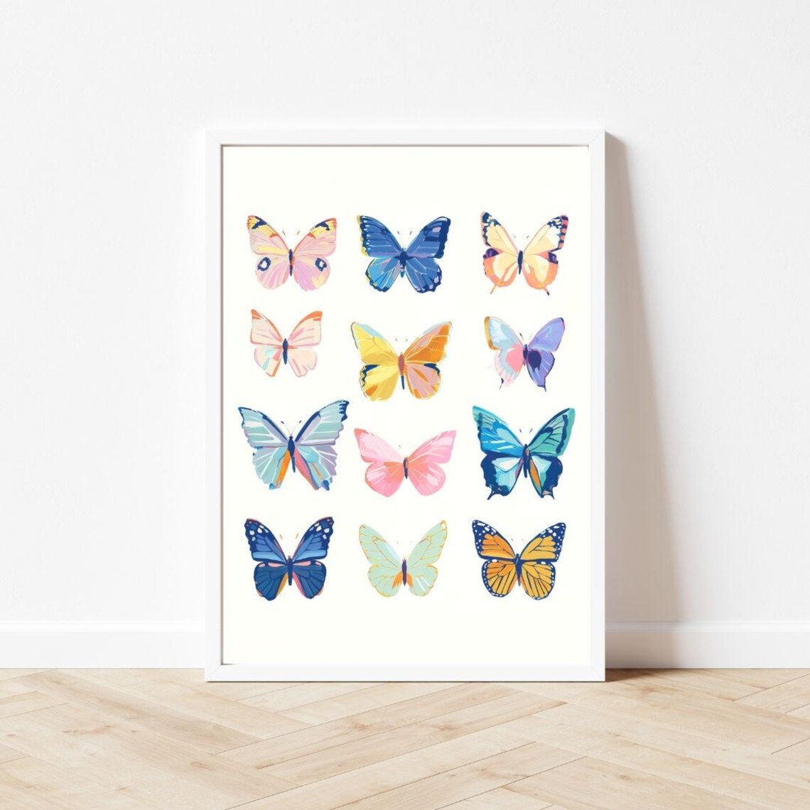Colorful Butterflies Art Print, Pastel Nursery Decor - Image 3