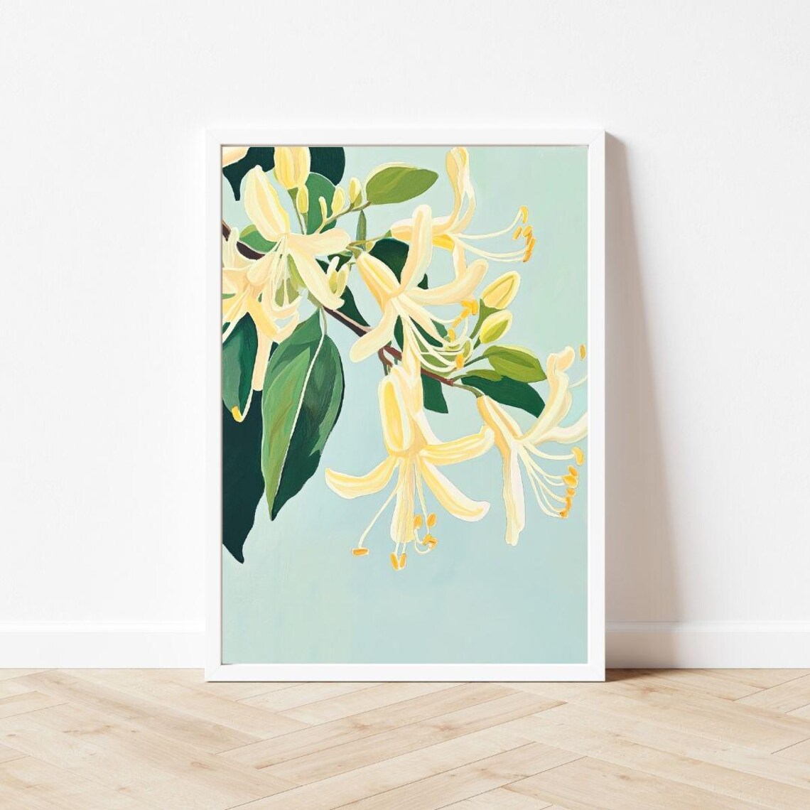 Honeysuckle Flower Watercolor Art Print, Botanical - Image 3