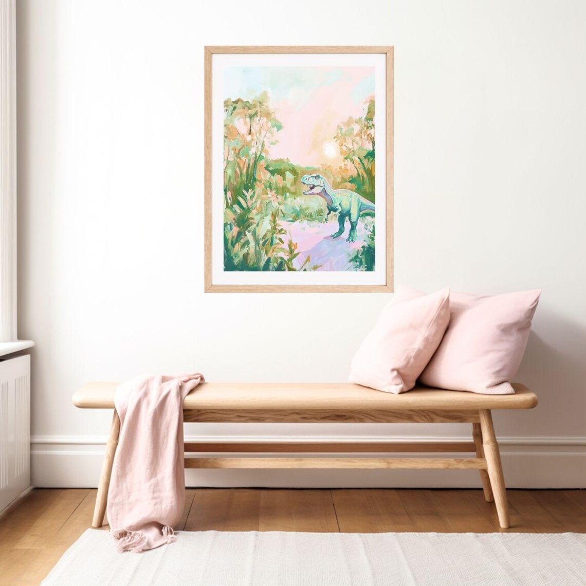 Pastel Tyrannosaurus Rex Art Print for Kids Room - Image 2