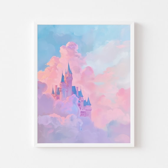 Magic Castle In The Clouds Art Print, Girls Room